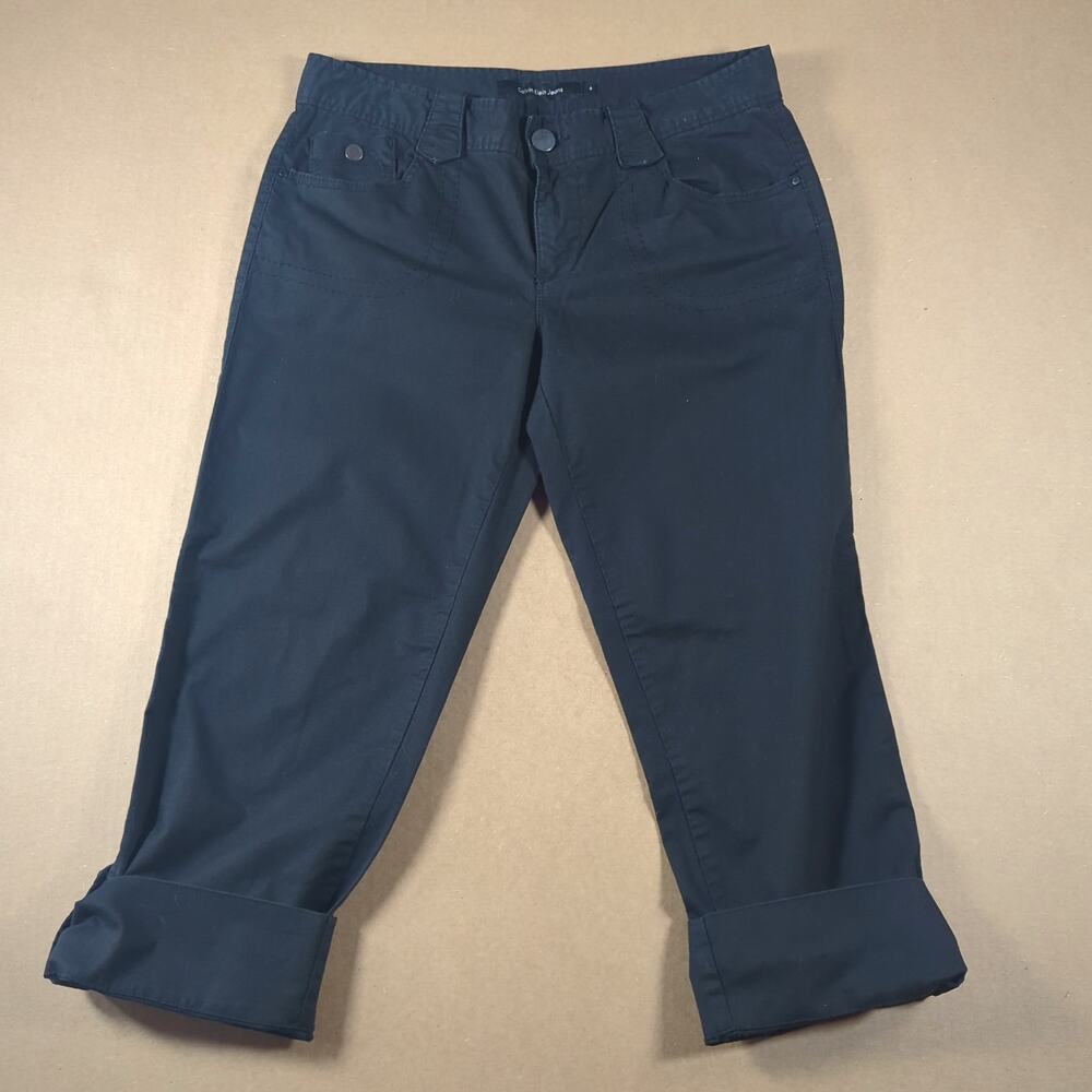 Calvin Klein Jeans Black Cuffed Capri Pants Y2K 90s Size 6